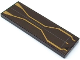 Part No: 69729pb153  Name: Tile 2 x 6 with Gold Bent Stripes and Light Bluish Gray Lines Pattern (Sticker) - Set 76211