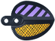 Part No: 7096pb03  Name: Plant Plate, Round 1 x 2 with Pointed Leaf with Medium Lavender Diagonal Stripes and Crossed Lines on Bright Light Orange Background Pattern