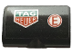 Part No: 71682pb014L  Name: Technic, Panel Curved 2 x 3 x 1 with Tag Heuer Logo and Red Capital Letter E in White Circle Pattern Model Left Side (Sticker) - Set 42137