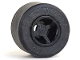 Part No: 74967c01  Name: Wheel  8mm D. x 9mm for Slicks, Hole Notched for Wheels Holder Pin, Reinforced Back with Black Tire 14mm D. x 9mm Smooth Small Wide Slick (74967 / 30028)
