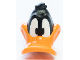 Part No: 75005pb01  Name: Minifigure, Head, Modified Looney Tunes Daffy Duck with Orange Beak and White Neck Pattern