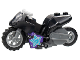 Part No: 75533pb05c01  Name: Stuntz Flywheel Motorcycle Sport Bike Tapered Front with Dark Bluish Gray Frame, Light Bluish Gray Wheels, and Light Bluish Gray Handlebars with Medium Azure, Dark Pink, and Silver Stars Pattern