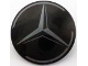 Part No: 75902pb32  Name: Minifigure, Shield Circular Convex Face with Dark Silver Mercedes-Benz Logo Pattern