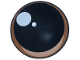 Part No: 75902pb37  Name: Minifigure, Shield Circular / Round Convex Face with Dark Orange and Nougat Iris and White Glints Pattern (Baby Groot Eye)