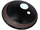 Part No: 75902pb40  Name: Minifigure, Shield Circular / Round Convex Face with Dark Brown Iris and White Glints Pattern (SW Grogu Eye)