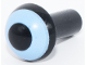 Part No: 7768pb03  Name: Bar   1L with Rounded End (Dome Top) with Bright Light Blue Ring Pattern