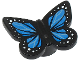 Part No: 80674pb03  Name: Butterfly with Stud Holder with Blue Wings and White Spots Pattern