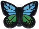 Part No: 80674pb04  Name: Butterfly with Stud Holder with Medium Azure and Bright Green Wings Pattern