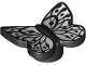 Part No: 80674pb05  Name: Butterfly with Stud Holder with White Wings and Black Scale Lines Pattern