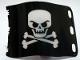 Part No: 84622  Name: Plastic Flag 7 x 4 with Pirate Skull and Crossbones (Jolly Roger) Pattern Evil Skull