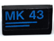 Part No: 85984pb409  Name: Slope 30 1 x 2 x 2/3 with Dark Azure 'MK 43' and 2 Lines Pattern (Sticker) - Set 76105