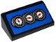 Part No: 85984pb419  Name: Slope 30 1 x 2 x 2/3 with Red and White Gauges / Speedometer on Blue Background Pattern (Sticker) - Set 76917