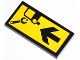 Part No: 87079pb0138  Name: Tile 2 x 4 with Wrench, Car and Black Arrow Pattern (Sticker) - Set 4207