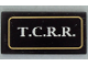 Part No: 87079pb0173  Name: Tile 2 x 4 with White 'T.C.R.R.' in Gold Border Pattern (Sticker) - Set 79111