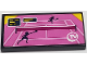 Part No: 87079pb0623  Name: Tile 2 x 4 with Two Players on Pink Tennis Court and 'TV' Pattern (Sticker) - Set 41314