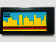 Part No: 87079pb0822  Name: Tile 2 x 4 with Video Screen, 'LIVE' and Yellow Skyline on Medium Azure Background Pattern (Sticker) - Set 60102