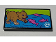 Part No: 87079pb0882  Name: Tile 2 x 4 with Bear Cub and Dark Pink Fish on TV Pattern (Sticker) - Set 41339