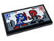 Part No: 87079pb0897  Name: Tile 2 x 4 with Red Skull, Captain America, 'CA', 'RS', 'P1' and 'P2' Pattern (Sticker) - Set 76166