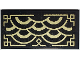 Part No: 87079pb0985  Name: Tile 2 x 4 with Gold Half Circles with Geometric Border Pattern (Sticker) - Set 70657