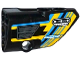 Part No: 87086pb020  Name: Technic, Panel Fairing # 2 Small Smooth Short, Side B with Grille and Sponsor Logos on Dark Azure, Yellow and Black Background Pattern (Sticker) - Set 42034