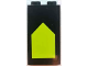 Part No: 87544pb113  Name: Panel 1 x 2 x 3 with Side Supports - Hollow Studs with Lime Pentagon Pattern (Sticker) - Set 60388