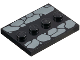 Part No: 88646pb013  Name: Tile, Modified 3 x 4 with 4 Studs in Center with Dark Bluish Gray Cobblestones Pattern