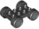 Part No: 88760c01pb09  Name: Duplo Car Base 2 x 4 with Black Tires and Silver 'X' Spoke Wheels Pattern (88760 / 88762c01pb09)