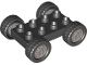 Part No: 88760c02pb02  Name: Duplo Car Base 2 x 4 with Black Tires with Tread with Metallic Silver Classic Wheels Pattern (88760 / 88762c02pb02)