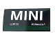 Part No: 88930pb176  Name: Slope, Curved 2 x 4 x 2/3 with Bottom Tubes with White 'MINI', 'sparco', BFGoodrich Logo and Dark Green Stripe Pattern (Sticker) - Set 75894