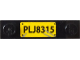 Part No: 92593pb053  Name: Plate, Modified 1 x 4 with 2 Studs without Groove with 'PLJ8315' and Silver Scratches Pattern (Sticker) - Set 75933