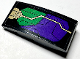 Part No: 93606pb113L  Name: Slope, Curved 4 x 2 with Dark Purple and Green Armor Plates and Gold Circuitry Pattern Model Left Side (Sticker) - Set 76097