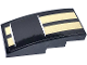 Part No: 93606pb118  Name: Slope, Curved 4 x 2 with Two Gold Stripes Pattern (Sticker) - Set 75884