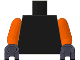 Part No: 973c005  Name: Torso Plain / Orange Arms / Dark Bluish Gray Hands