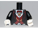 Part No: 973pb0720c01  Name: Torso Suit with Dark Red Vest and Bow Tie, Gold Chain and Medallion Pattern (Vampire) / Black Arms / White Hands