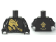 Part No: 973pb0863c01  Name: Torso Ninjago Gold Dragon Front and Gold Lion and 'COLE' Back Pattern / Black Arms / Black Hands