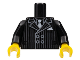 Part No: 973pb0940c01  Name: Torso Pinstripe Suit Jacket and White Tie Pattern / Black Arms / Yellow Hands