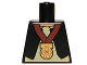 Part No: 973pb0971  Name: Torso Black Vest, White Shirt, Light Nougat Neck, Gold Medal Pattern