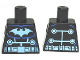 Part No: 973pb1249  Name: Torso Batman Logo Medium Blue with Wiring and Belt Front and Back Pattern
