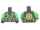 Part No: 973pb1259c01  Name: Torso Ninjago Robe with Green and Gold Sash Pattern / Green Arms / Black Hands