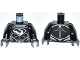 Part No: 973pb1419c01  Name: Torso Super Hero Costume with Muscles Outline, Zod Silver Chest Emblem, Oval Belt Buckle Pattern / Black Arms / Dark Bluish Gray Hands