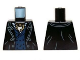 Part No: 973pb1452  Name: Torso Jacket with Lapels, Dark Blue Vest and Dark Tan Ascot Pattern