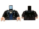 Part No: 973pb1452c01  Name: Torso Jacket with Lapels, Dark Blue Vest and Dark Tan Ascot Pattern / Black Arms / Light Nougat Hands