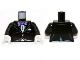 Part No: 973pb1464c01  Name: Torso Batman Jacket Formal with Lavender Bow Tie Pattern / Black Arms / White Hands