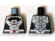 Part No: 973pb1857  Name: Torso Black and Silver Armor Plating with 2 Red Circles Pattern (Cyborg)