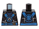 Part No: 973pb2078  Name: Torso Ninjago Blue and Gold Straps and Belt, Round Emblem, Weapons and Dark Blue Undershirt Pattern