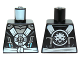 Part No: 973pb2079  Name: Torso Ninjago White and Silver Straps and Belt, Round Emblem, Weapons and Silver Armor Pattern
