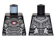 Part No: 973pb2272  Name: Torso Pearl Dark Gray and Silver Armor Plates with White and Red Reactor Pattern