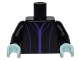 Part No: 973pb2330c01  Name: Torso Female Dress with Dark Purple Trim and Seams Pattern / Black Arms / Light Aqua Hands