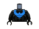 Part No: 973pb2369c01  Name: Torso Batman Nightwing Blue Outfit and Muscles Pattern / Black Arms / Black Hands