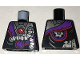 Part No: 973pb2535  Name: Torso Ninjago Robe with Purple Sash with Knot, Mechanical Parts and Silver Saw Blade Pattern
